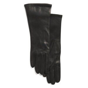 PORTOLANO Black Made In Italy Leather Blend Gloves